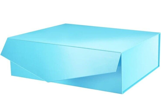 6 Gift Boxes 13.5X9X4.1 Large Gift Boxes w/ Magnetic Closer ~ Glossy Blue