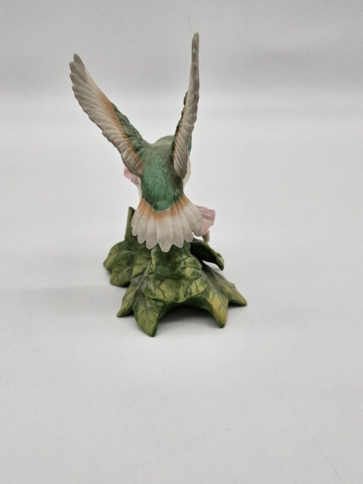 3 Vintage porcelain Homeco Hummingbird on Hibiscus Flower Figurines 1429