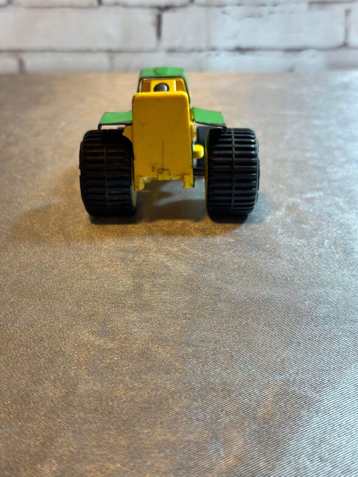 Vintage TONKA FARM TRACTOR (811002) Green Yellow Metal Toy 4 1/4" VTY