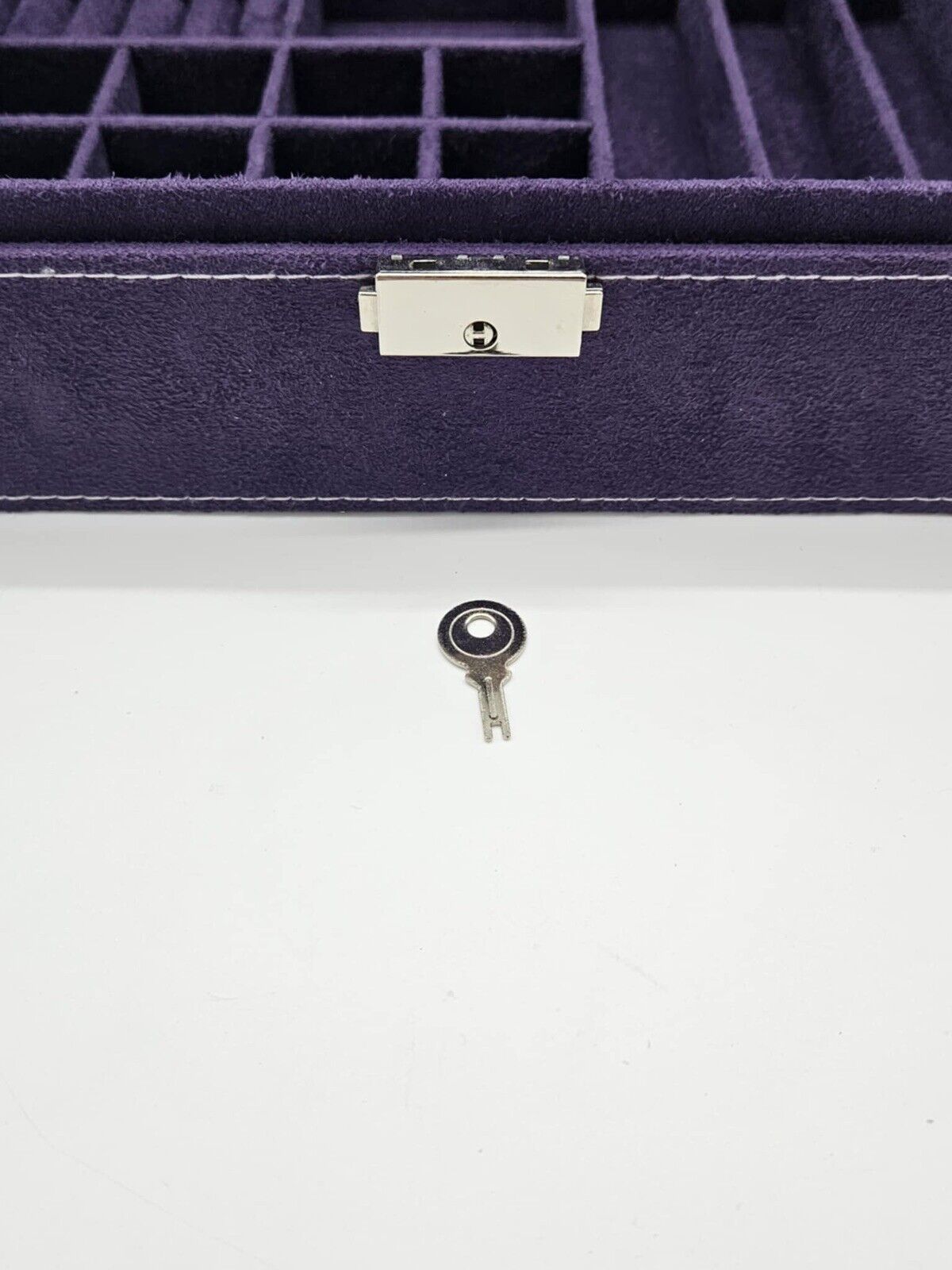 2-Layer Velvet Jewelry Box Organizer Lint Jewelry Display Storage Case w/Lock