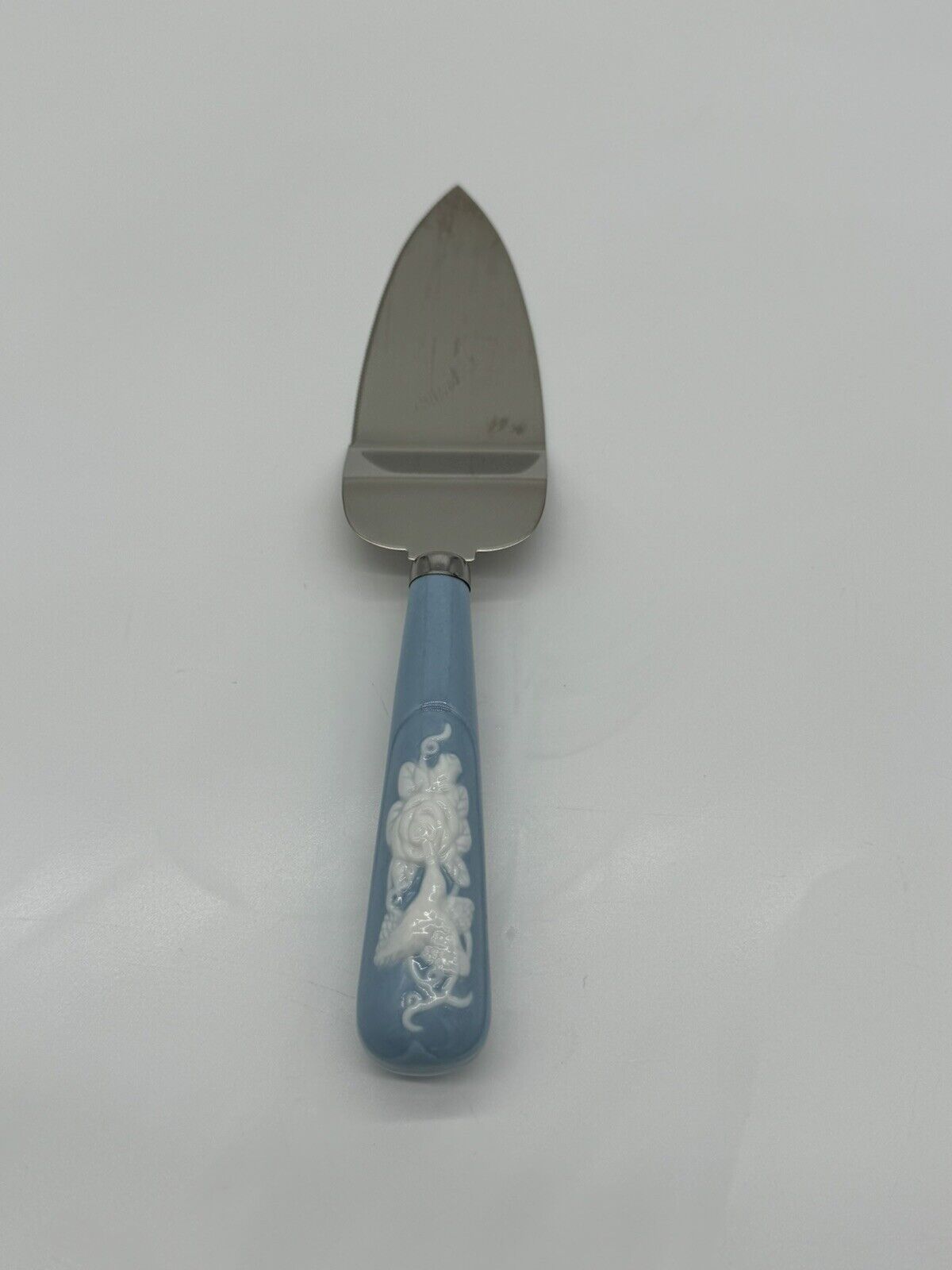 Avon Blue Pie/Cake Server, Ceramic Hummingbird Motif