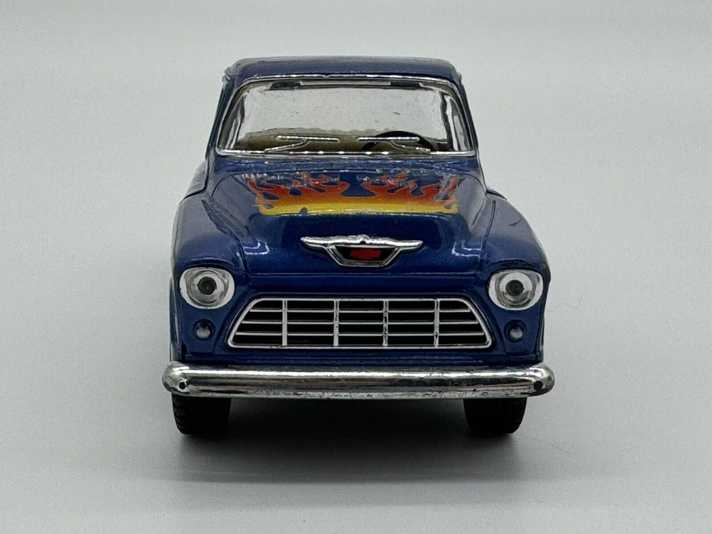 1955 Blue Chevrolet Stepside Pickup Ute w/ Flames 1:32 Scale Die-Cast Model 006