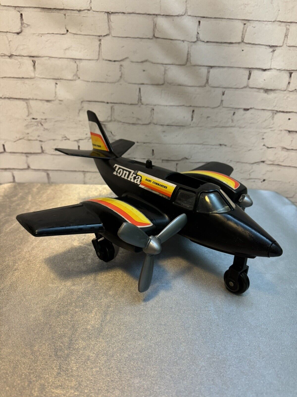 1979 Tonka Hand Commander Airplane Black Turbo Prop Plane Vintage