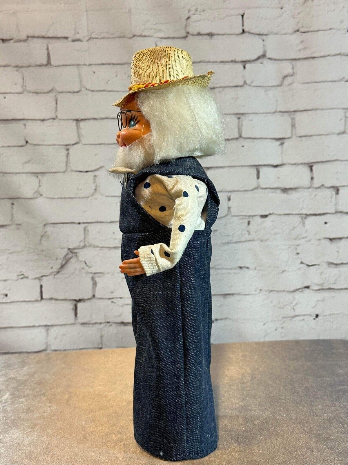 Vintage Doll Hand Crafted Bottle Door Stop Country Farm Old Grandpa TNO QCC