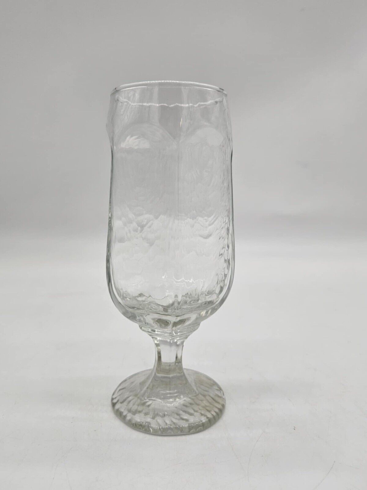 VTG Libbey Chivalry 7” Beer Water Goblet Clear  Glass Textured Glass