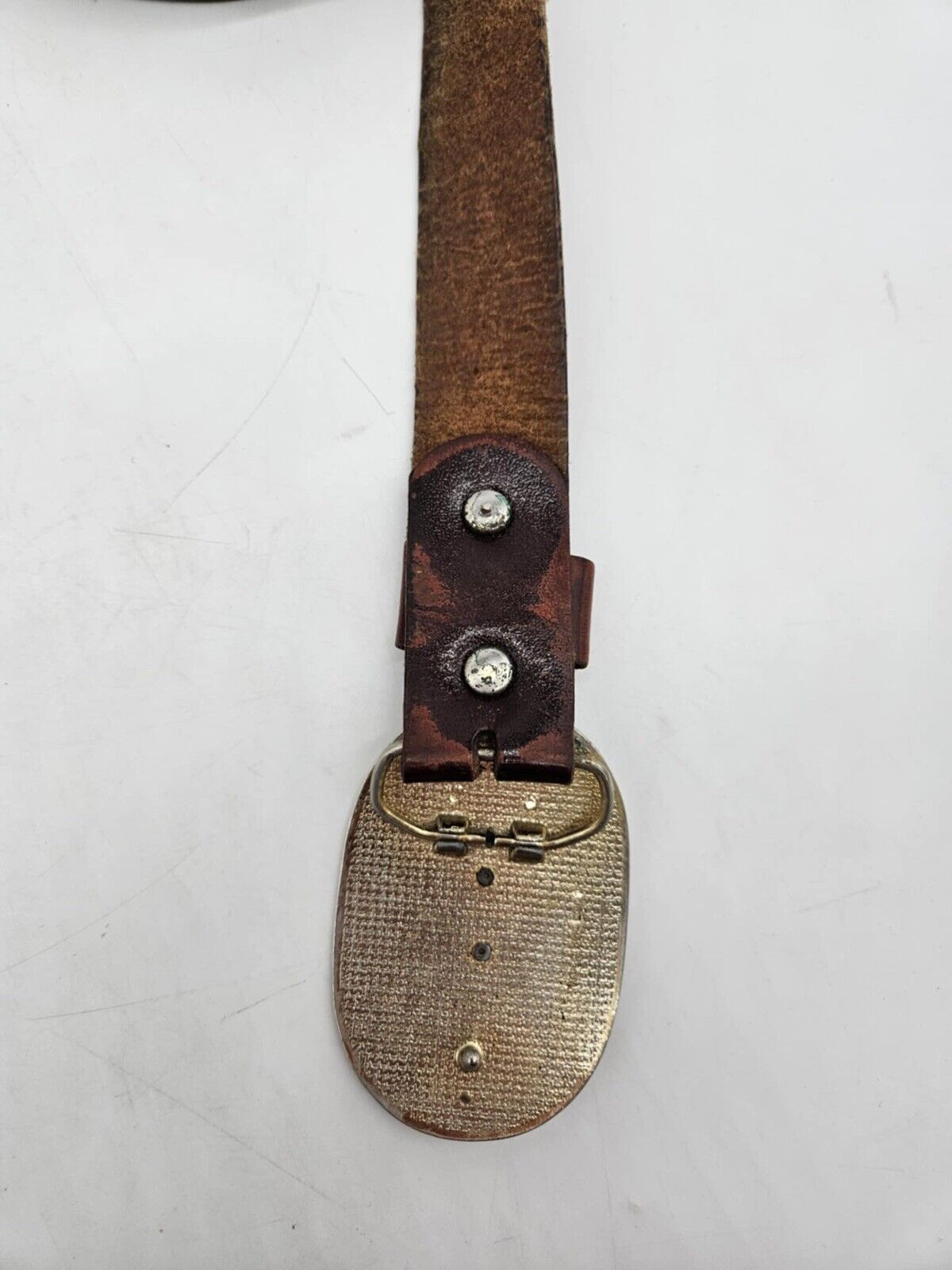 Vintage Eagle Leather Belt with Gold Metal Eagle Buckle, 1970s Era