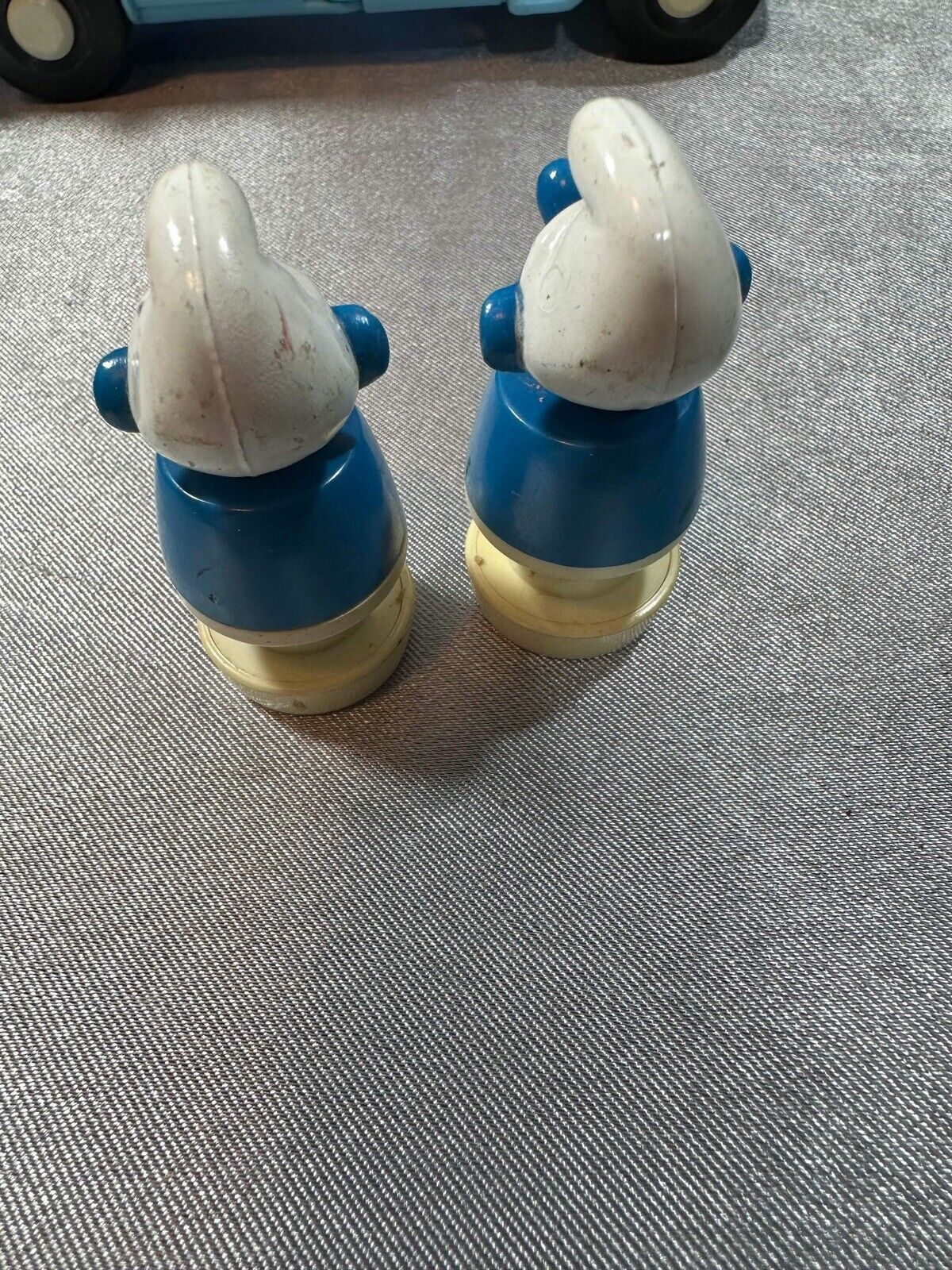 Vintage Smurf School Bus Toy Moving Parts Slide w/ 2 Figurines VTY 003