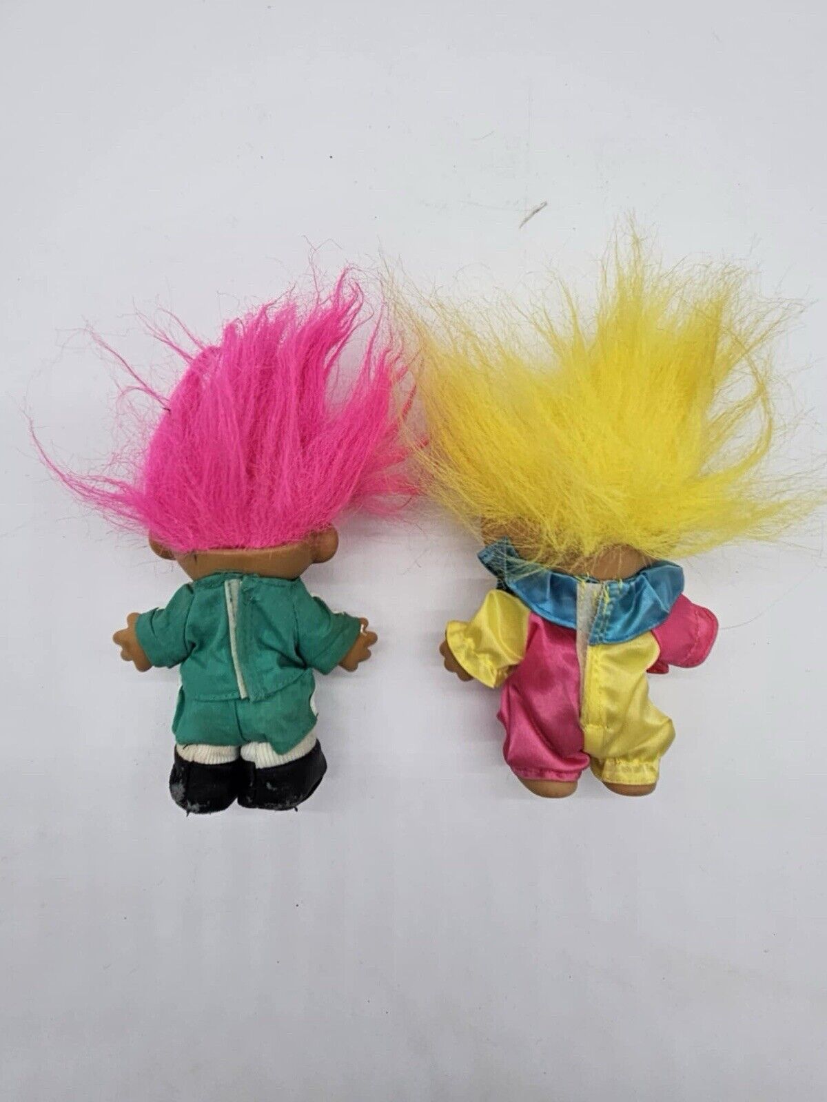 Vintage RUSS 4" Troll Doll Set of 2 Clown & Super Kicker Soccer Player 1980s