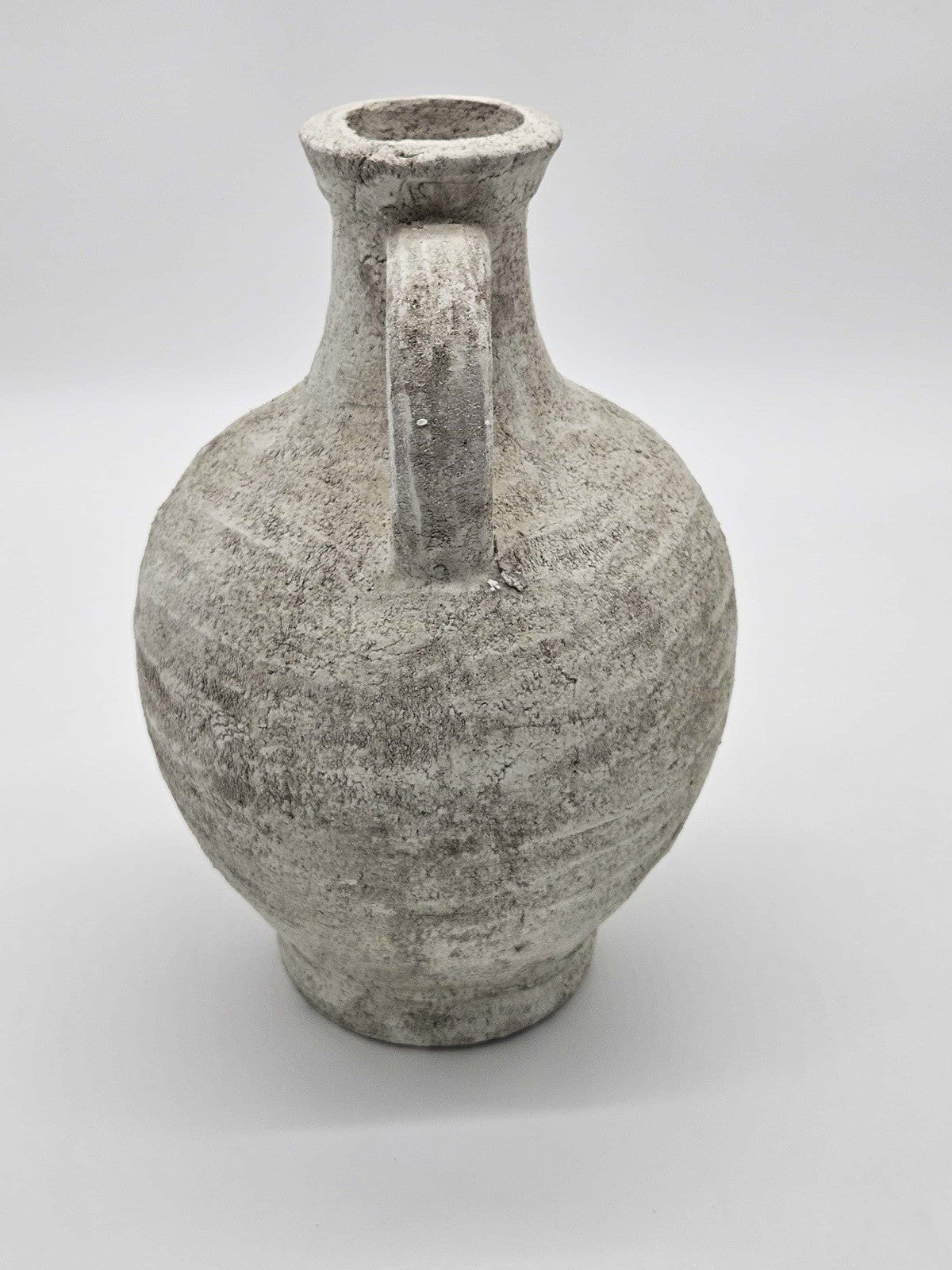 Ceramic Rustic Farmhouse Vase8.25 Inch Vase With Handleneutral Clay P
