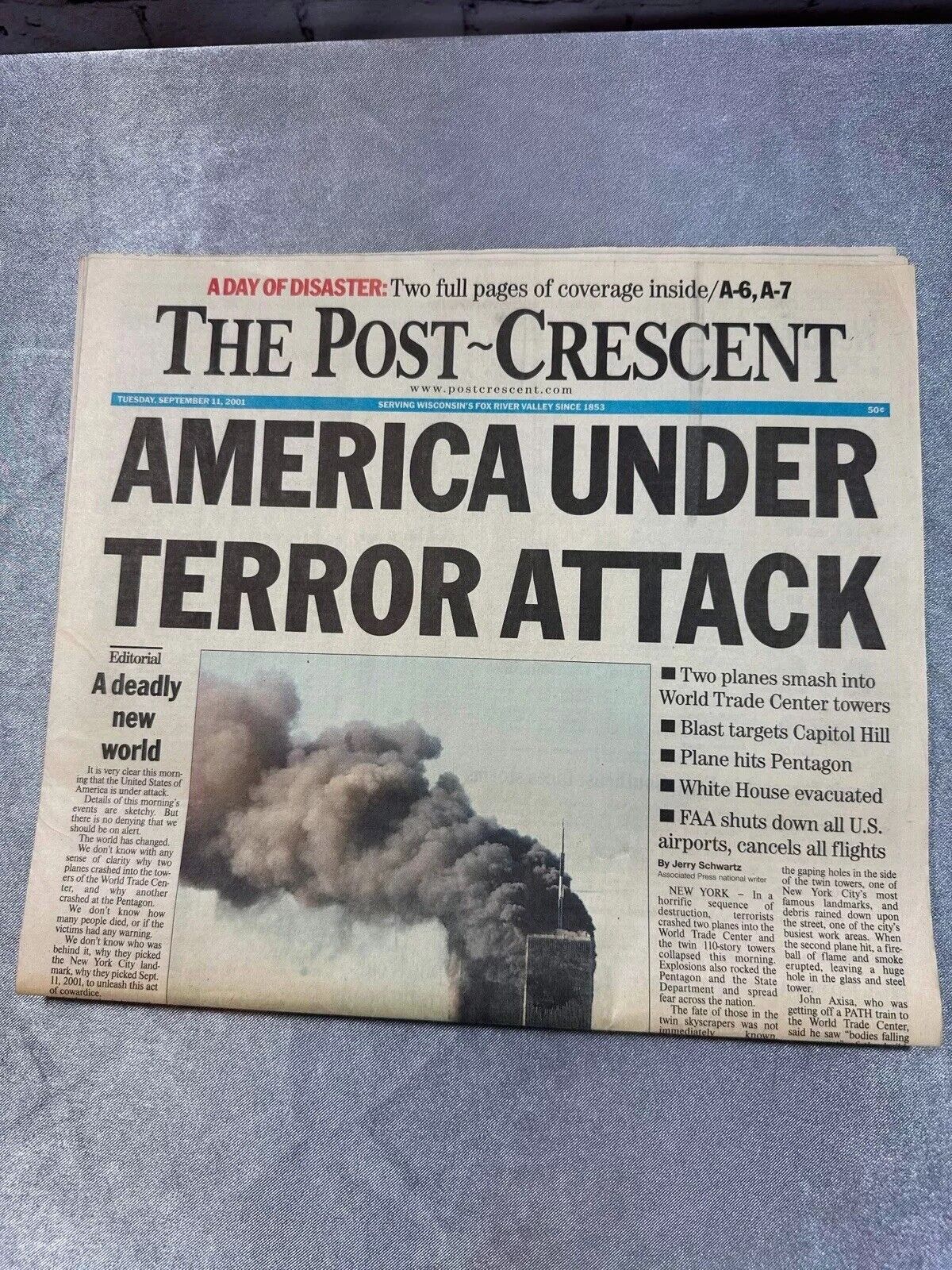 September 11th 9/11 2001 Vintage Newspaper LOT U.S. Attacked TNO