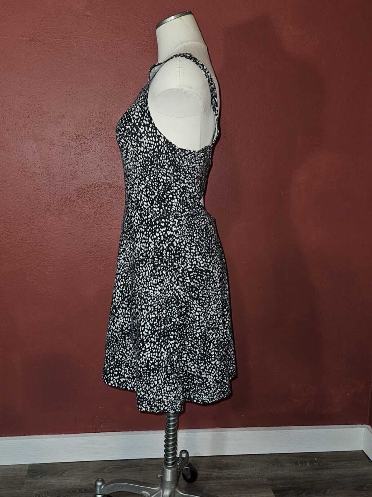 American Eagle Dotted Cross-Back Skater Dress, Size XS