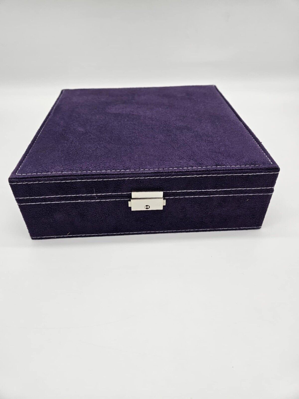 2-Layer Velvet Jewelry Box Organizer Lint Jewelry Display Storage Case w/Lock