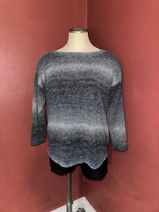 Women's Croft & Barrow 3/4 Sleeve Ombre Boatneck Sweater ~ Sz M ~ WMC