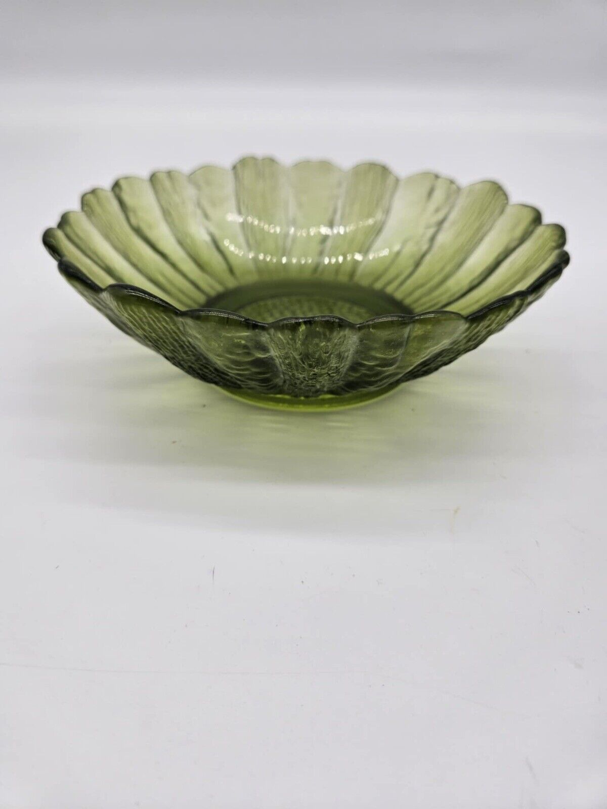 2 Vintage Uranium Glassware Pieces & One Vintage Textured Green Glass Bowl