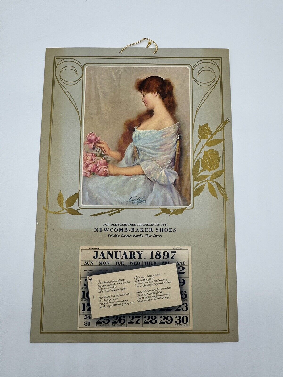 Antique Advertising Calendar, 1897 SURPLUS CITY U.S.A. Las Cruces, New Mexico MB