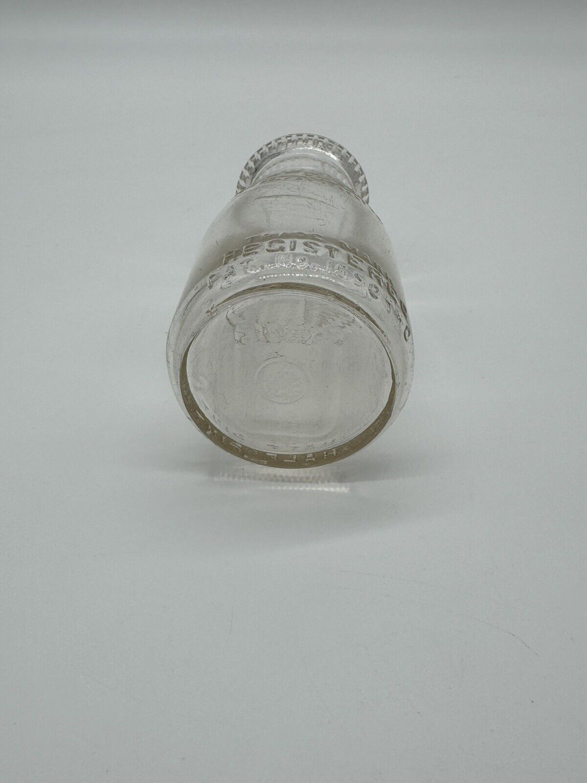 2 Vintage One Quart Glass Milk Bottles Embossed 3 Round