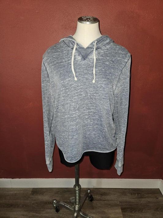 Alternative Apparel Blue Pigment Dyed Hoodie Rolled Hem Womens Small