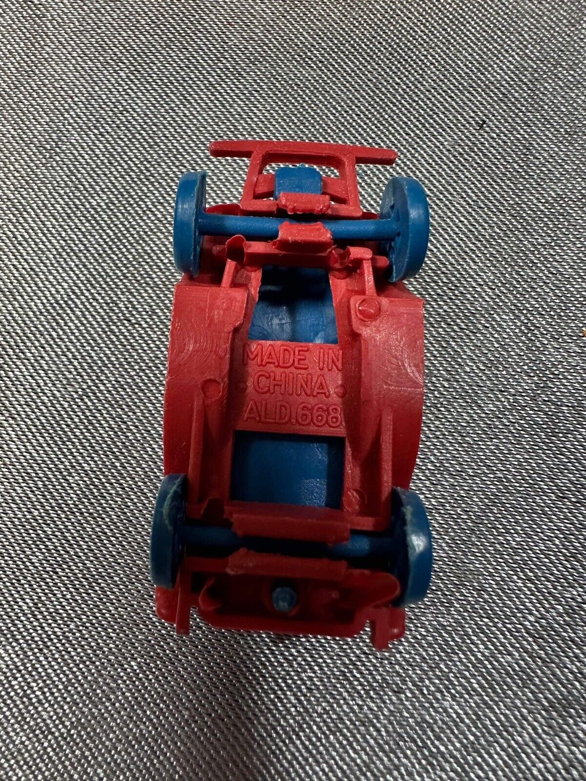 Mini Vintage Red & Blue Plastic Antique Toy Car