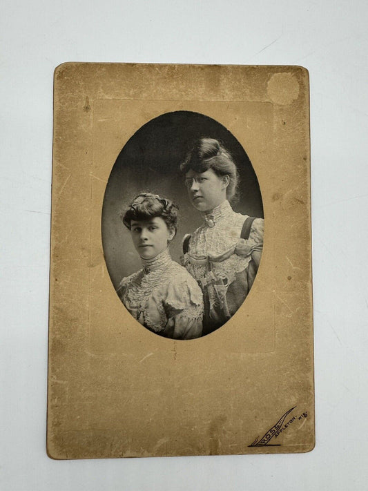 CIRCA 1890'S CABINET CARD Featuring 2 Women Victorian Dress ~ Ross Appleton, WI