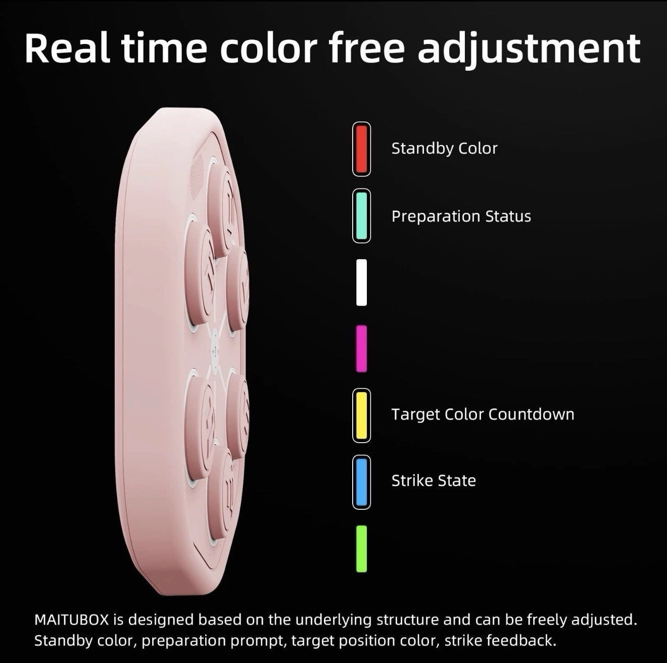 Maitu Smart Music Boxing Machine, Punching Machine with Synced LED Lights,Ste...