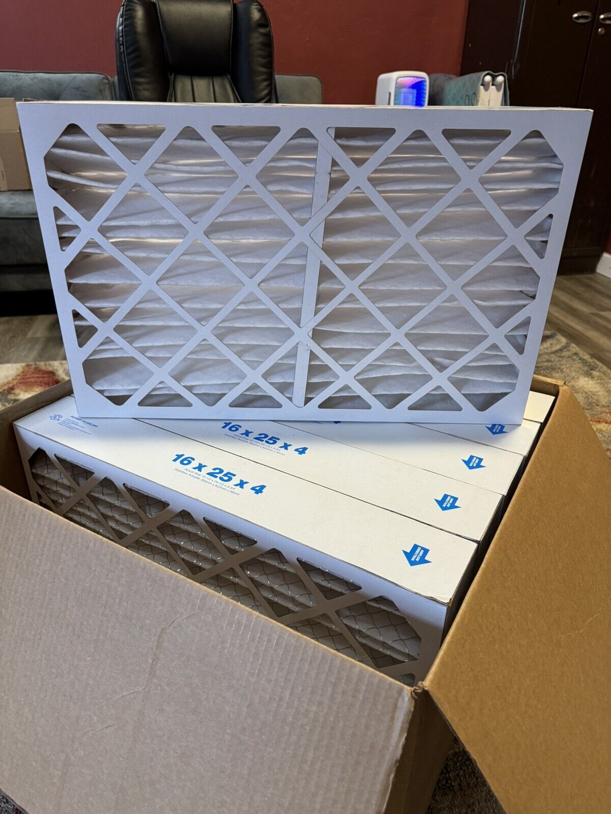 6x HD Supply 16x25x4 MERV 8 Pleated Air Filter 127285 (6 Pack of Filters)