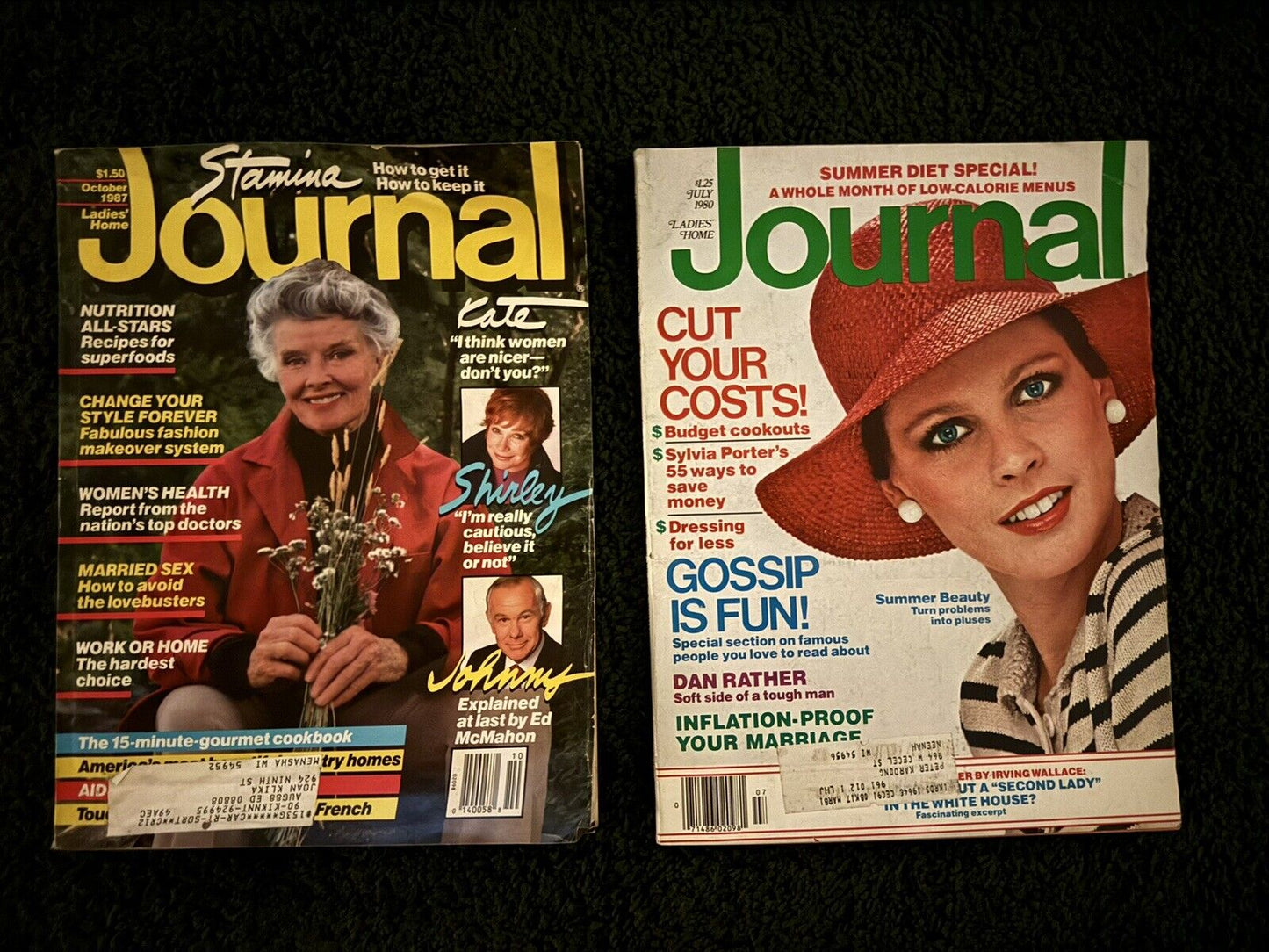LADIES' HOME JOURNAL Magazines Lot of 2 - OCTOBER 1987 & JULY 1980