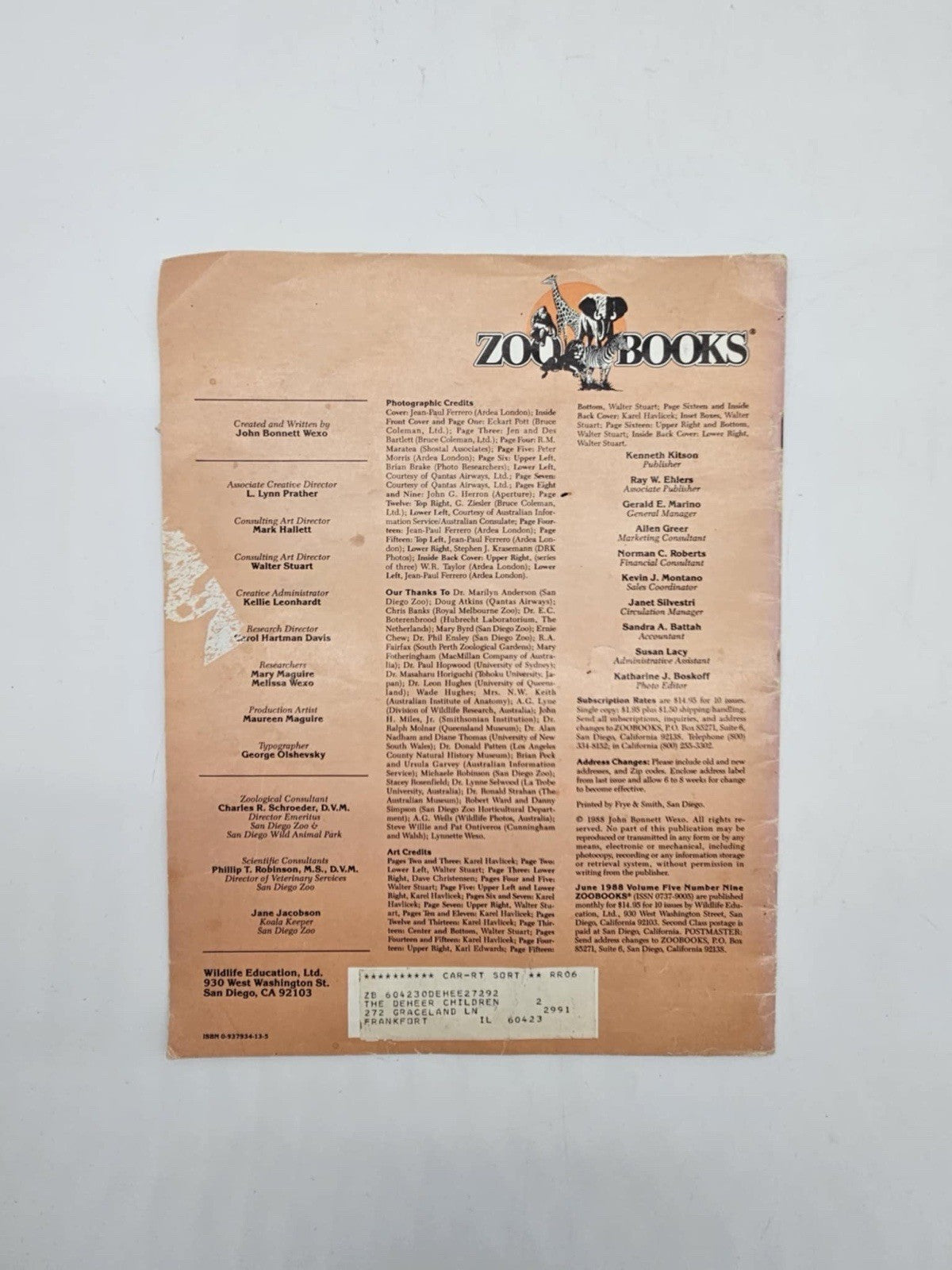 Zoobooks 2 Magazine 1983 Koalas