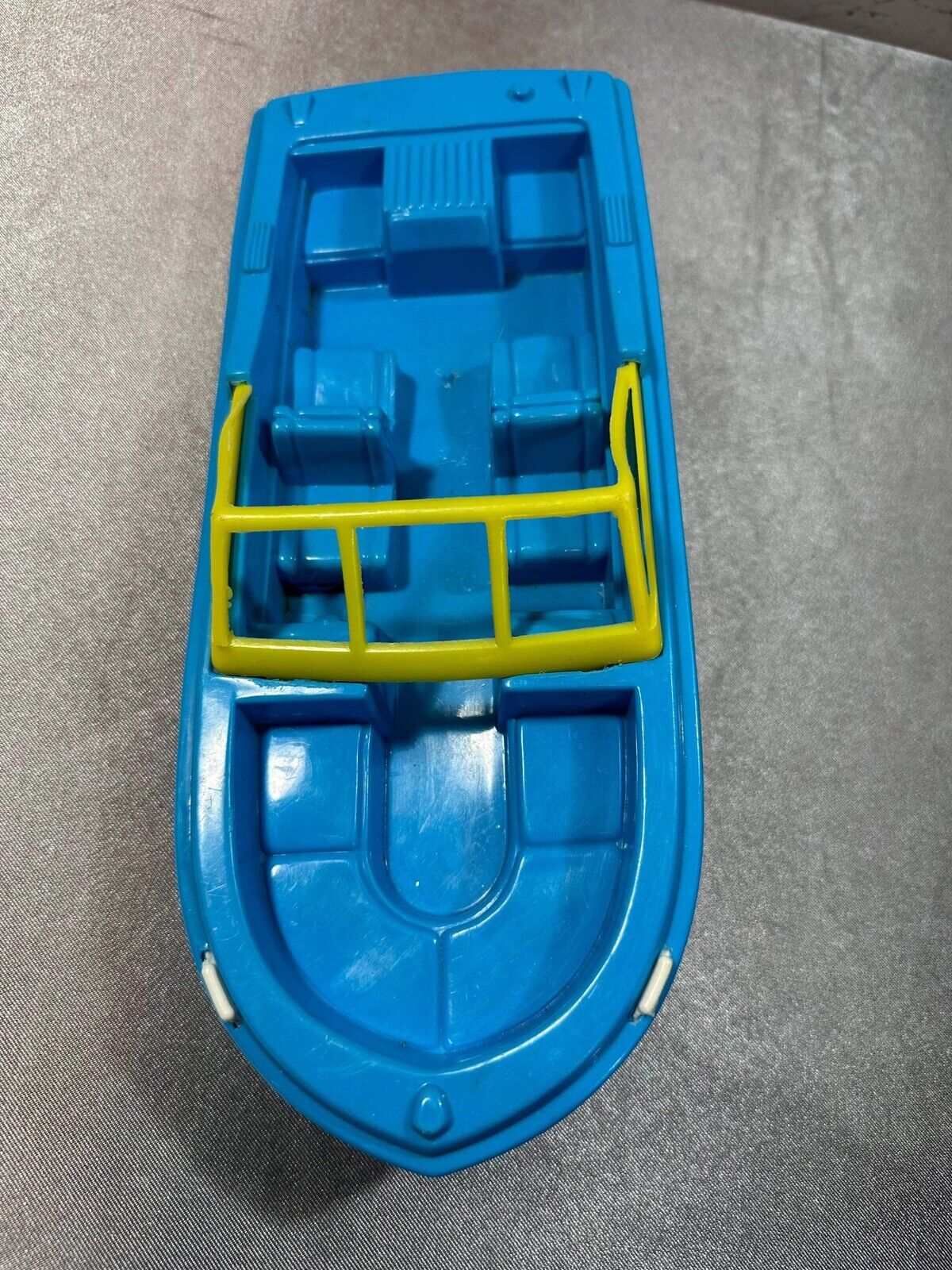 Vintage Toy Plastic Boat Blue, White, Yellow, Gay Toys Inc VTY 004