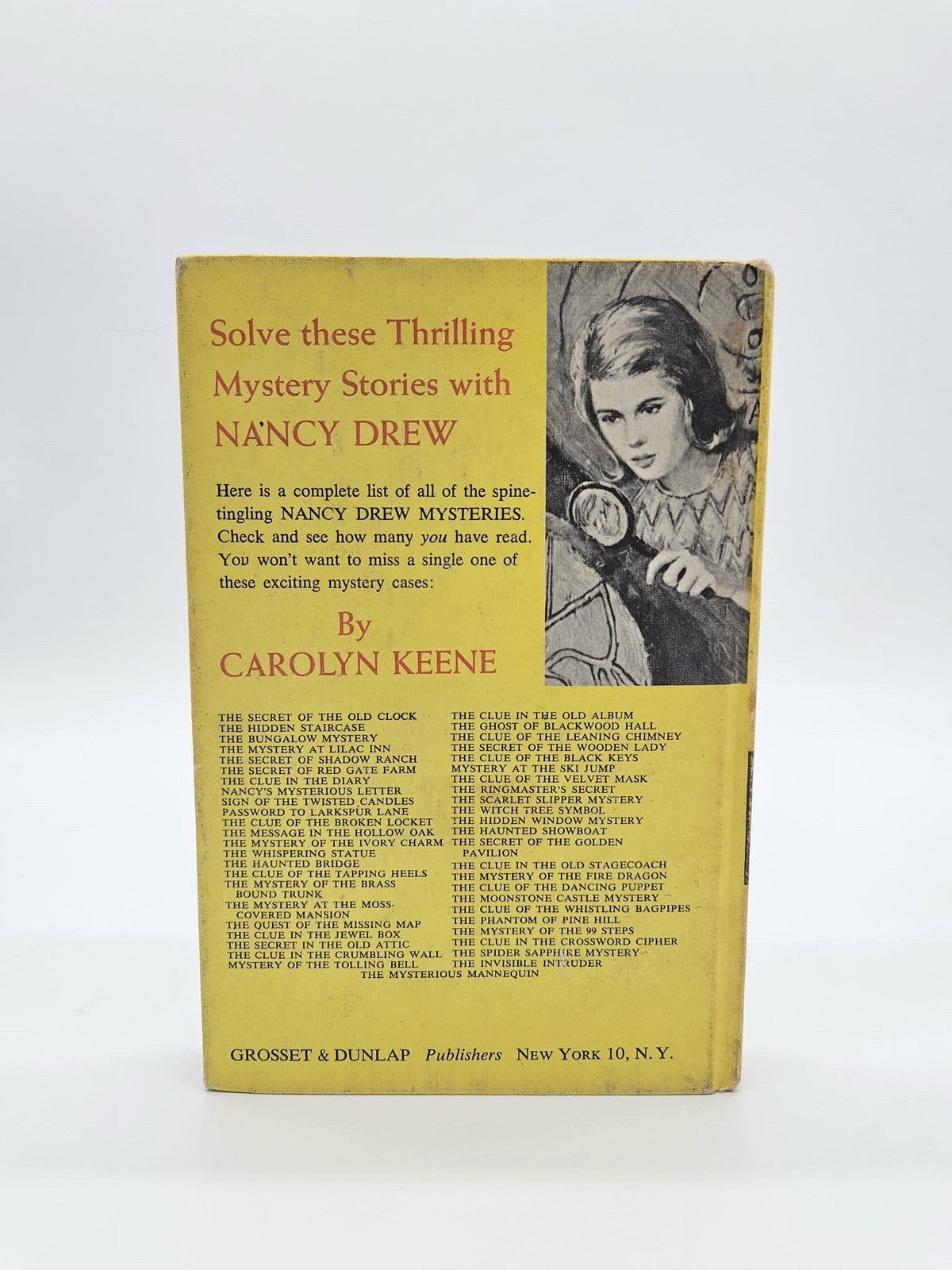 Vintage Nancy Drew #16 - Clue of the Tapping Heels - Yellow Matte -Carolyn Keene