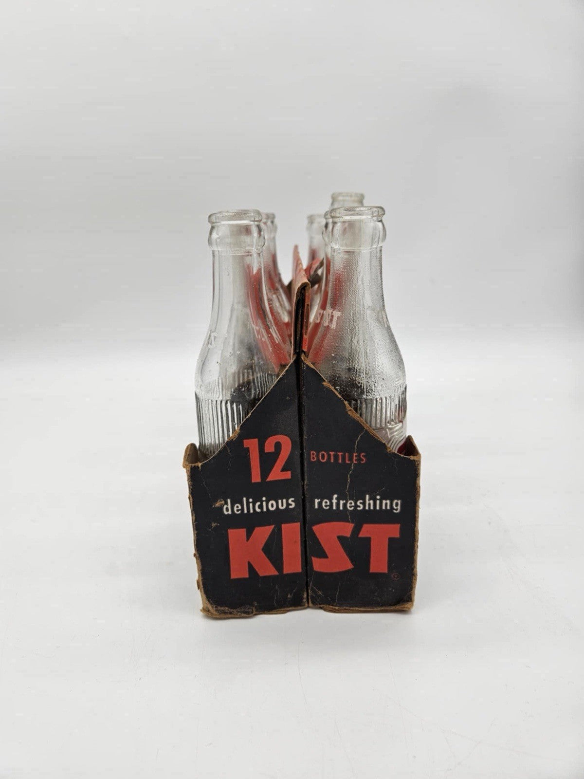 Vintage 12 Pack of Kist Soda (11) Bottles 10 Oz & 1 Ting Bottle