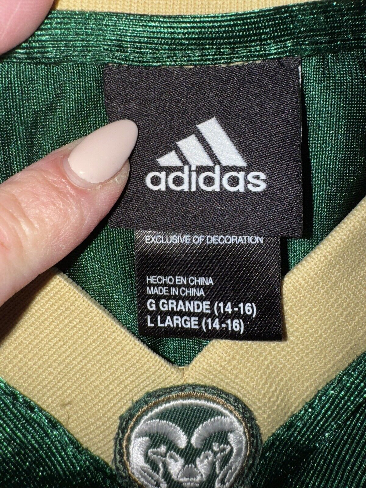 Adidas Colorado State CSU Rams Jersey #1 Rams Youth Kids L (14-16)