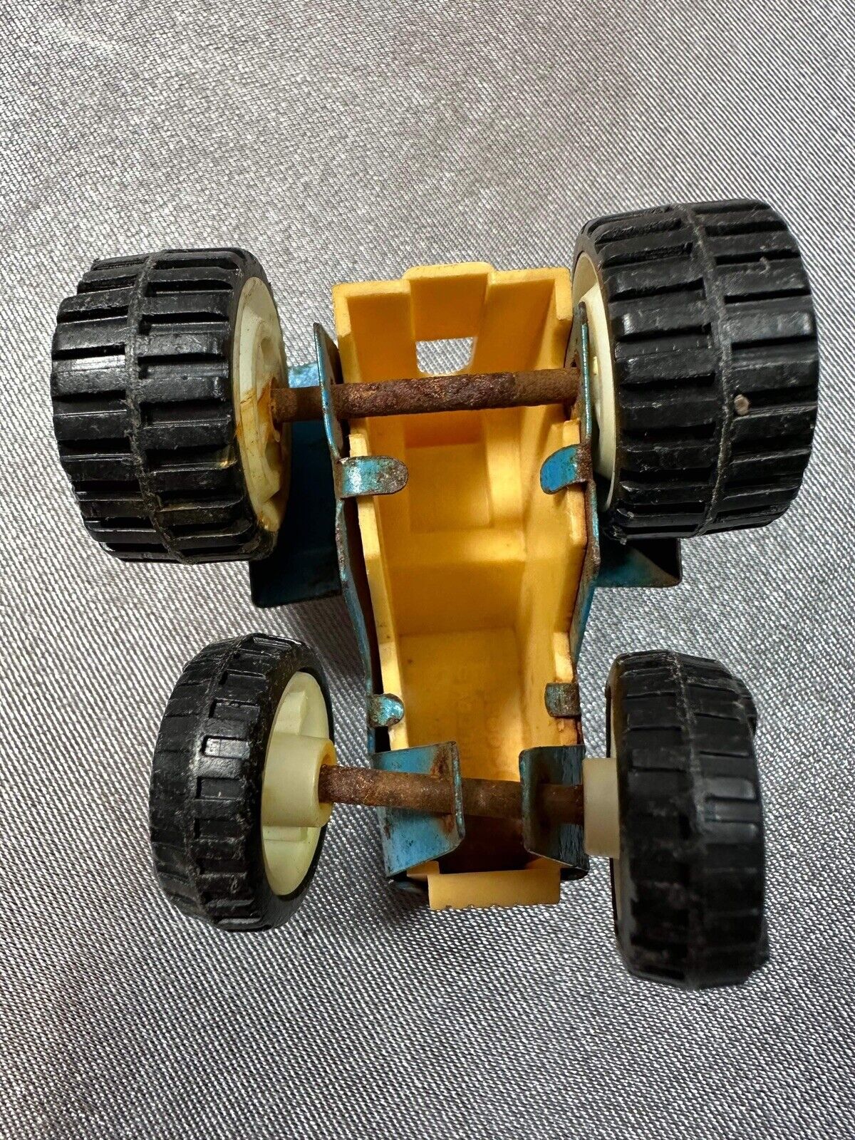 1960s Vintage Buddy L Farm Tractor Toy Blue and White Metal & Plastic VTY 003