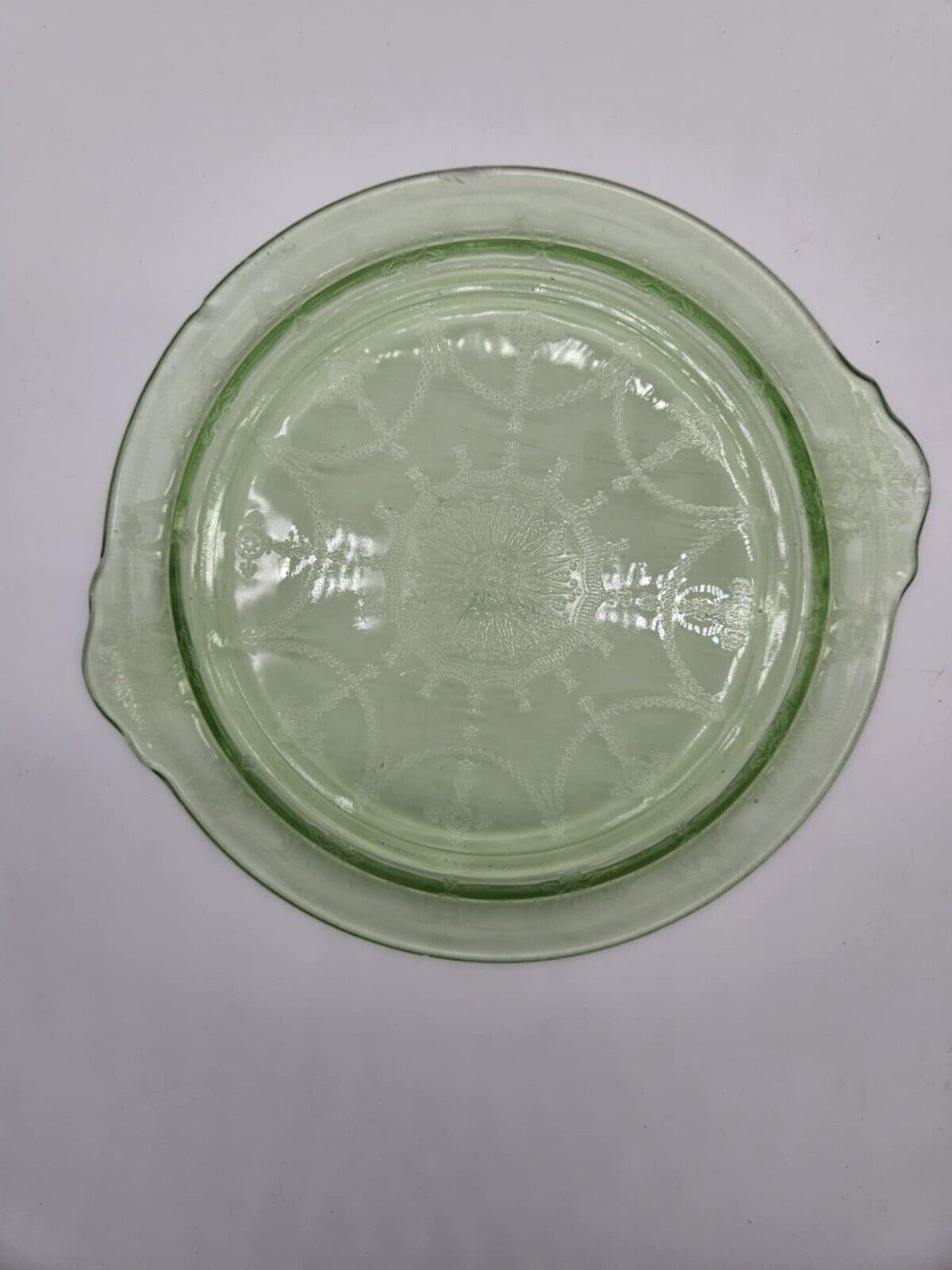 2 Vintage Uranium Glassware Pieces & One Vintage Textured Green Glass Bowl