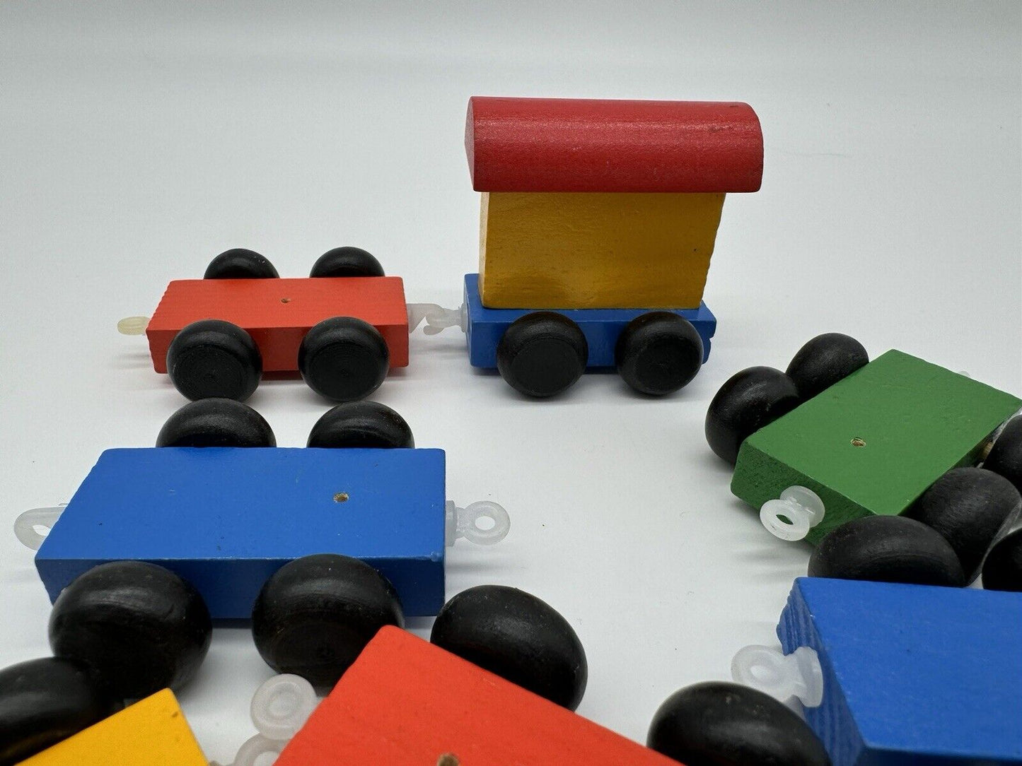 Wooden Train w/ Wheels & Caboose - Lot of 20