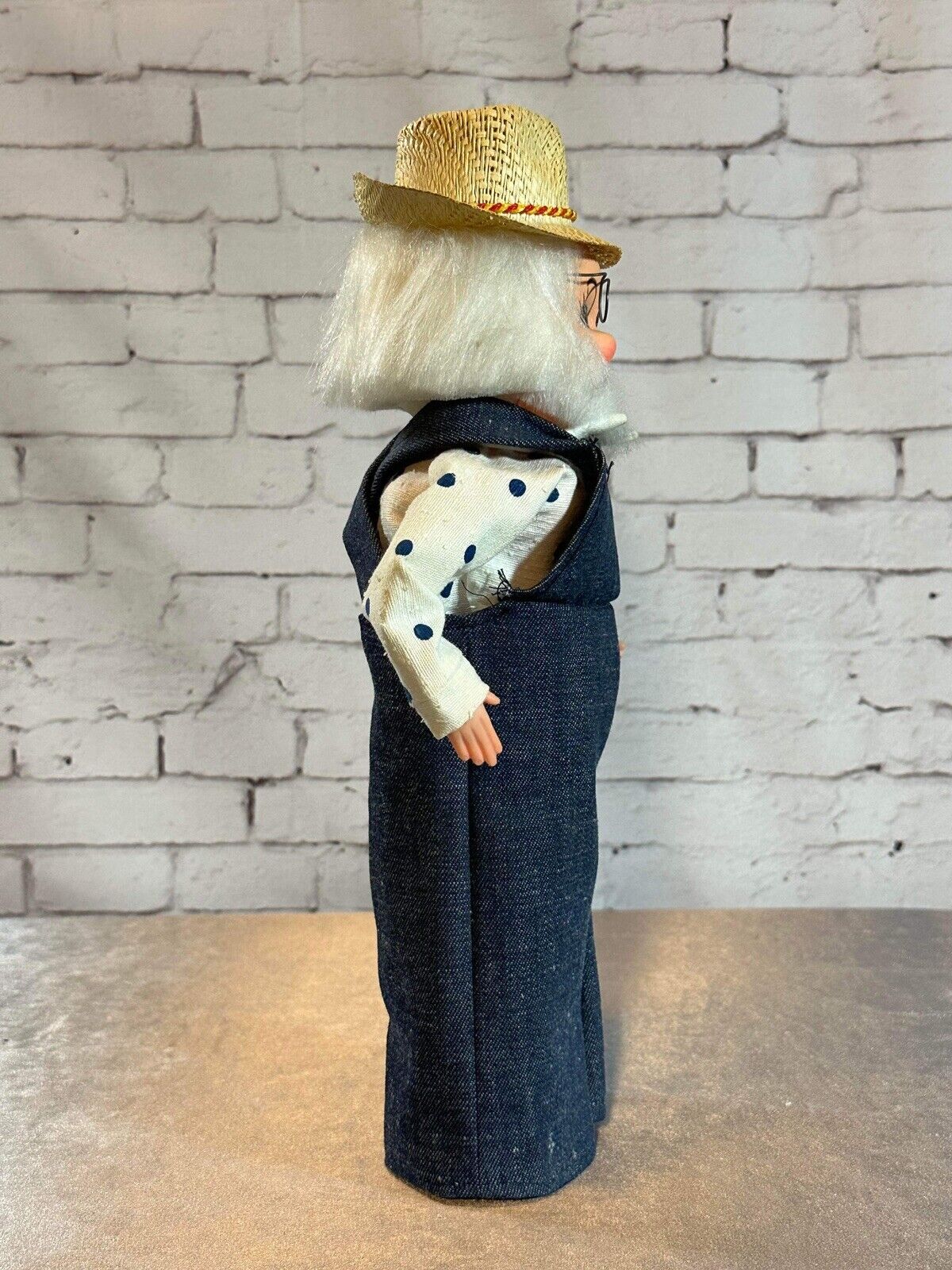 Vintage Doll Hand Crafted Bottle Door Stop Country Farm Old Grandpa TNO QCC