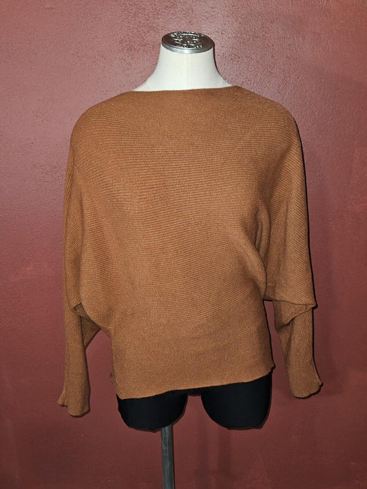 BCBGMAXAZRIA CAMILLE Ribbed Wool Yak Blend Knit Sweater Women One Sz Fits All