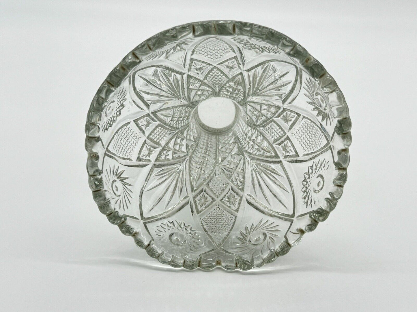 Vintage Cut Crystal Footed Bowl 5.5 " Tall