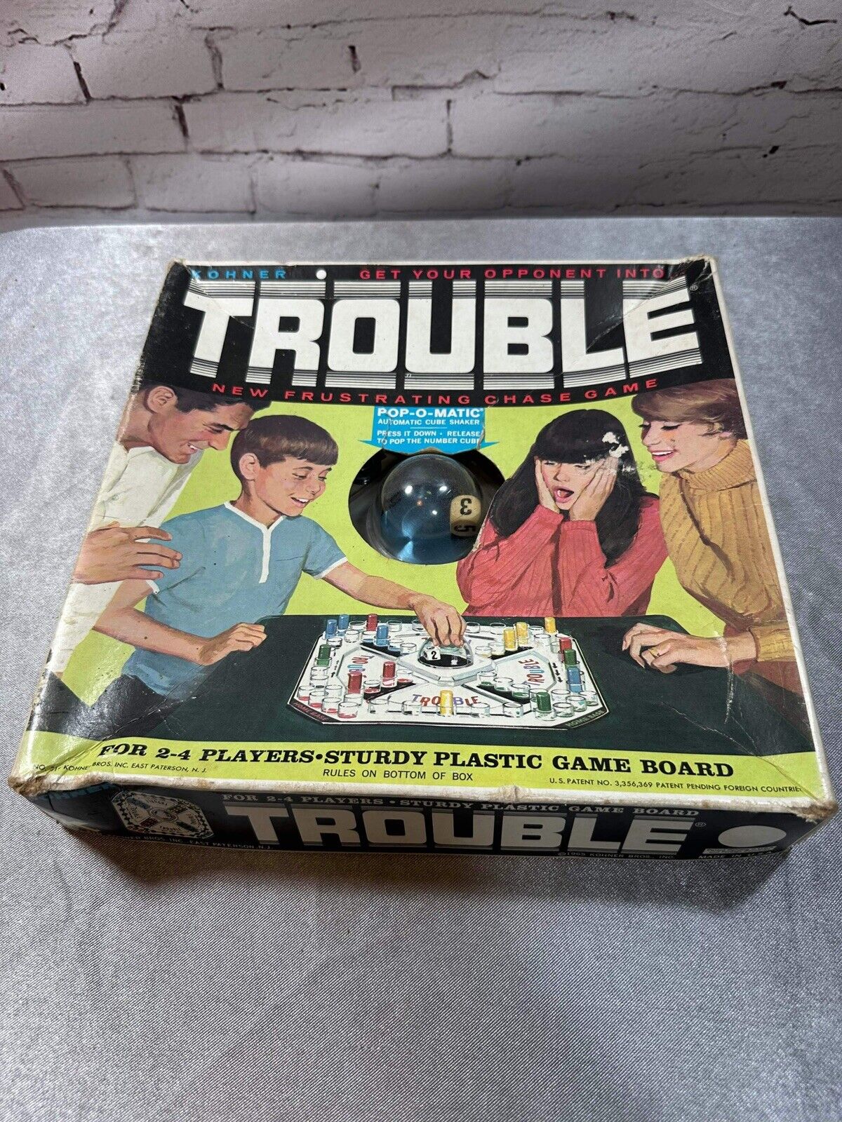 Vtg 1965 Trouble Board Game Kohner Bros Complete & Working Board Game VGM FNF