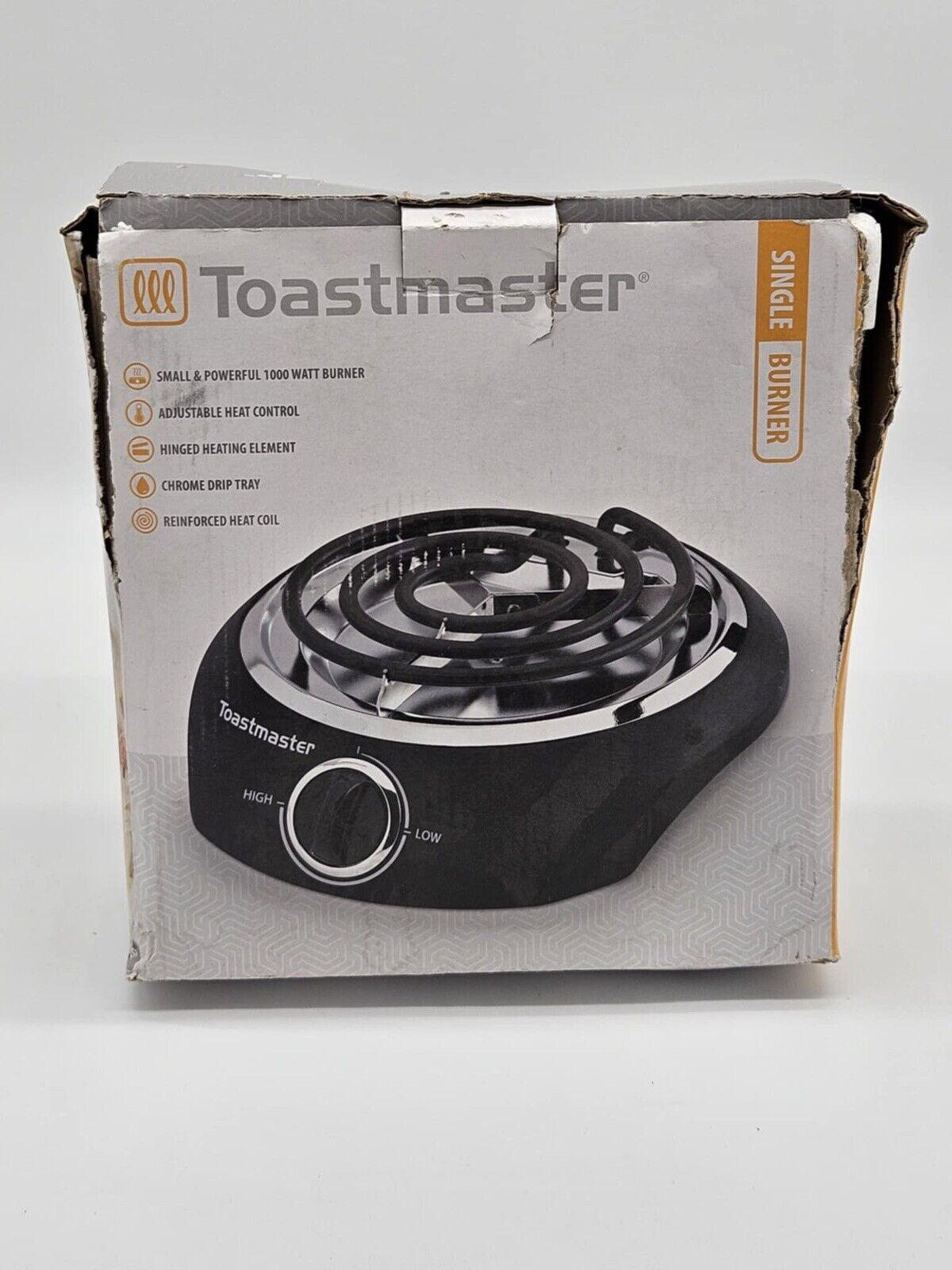 Toastmaster Single Burner 1000W Hot Plate, Model TM-10SB, Brand New In Box
