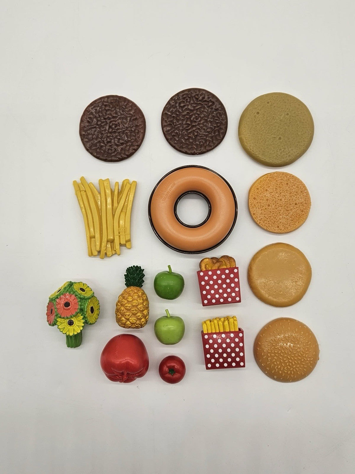 Assorted Dollhouse Miniature Food Lot Donut Fries Fruit Burgers Cookies