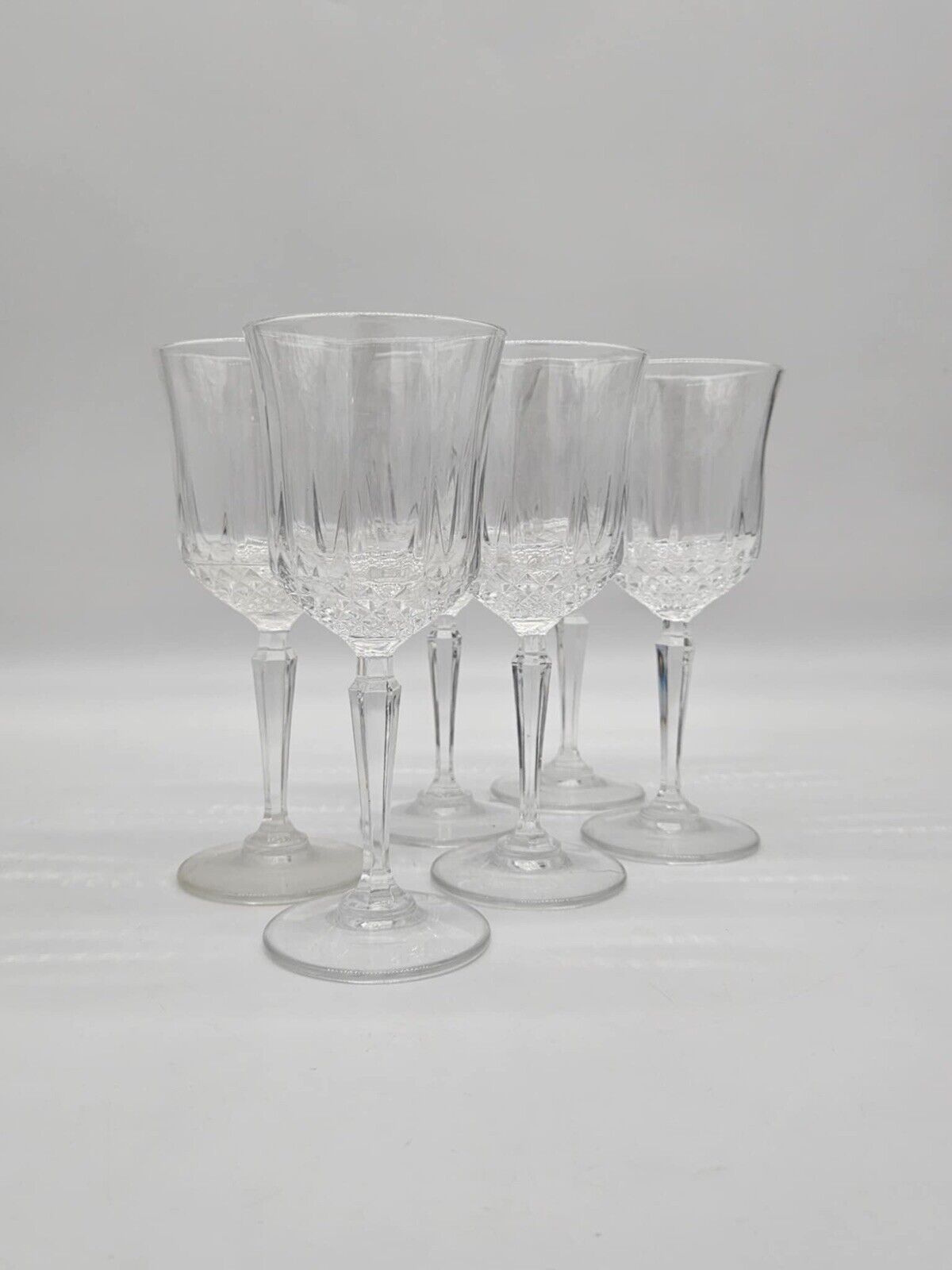 6 STUNNING VINTAGE ST. GEORGE 'AMERICAN HERITAGE' CUT CRYSTAL WINE GLASSES