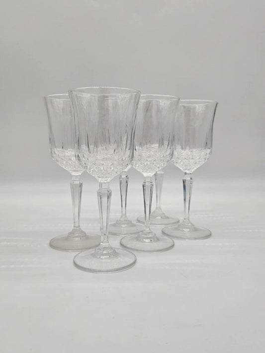 6 STUNNING VINTAGE ST. GEORGE 'AMERICAN HERITAGE' CUT CRYSTAL WINE GLASSES
