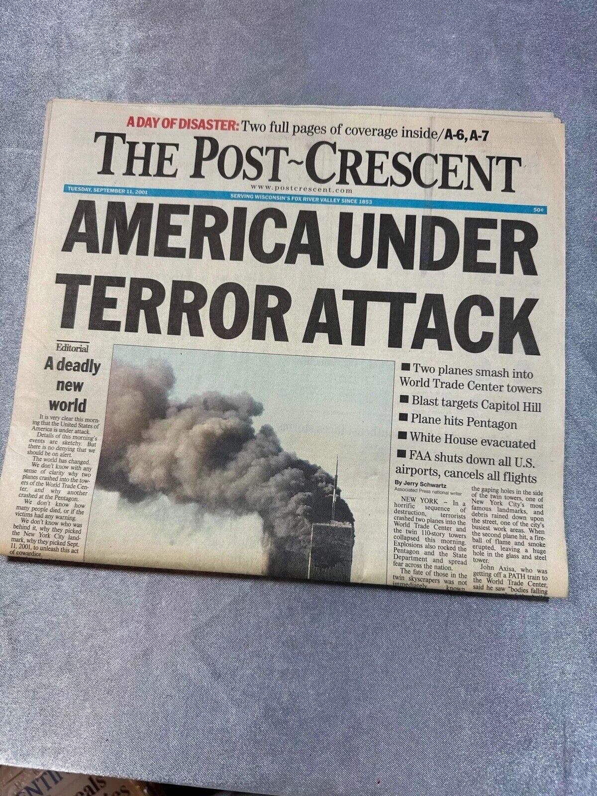 September 11th 9/11 2001 Vintage Newspaper LOT U.S. Attacked TNO