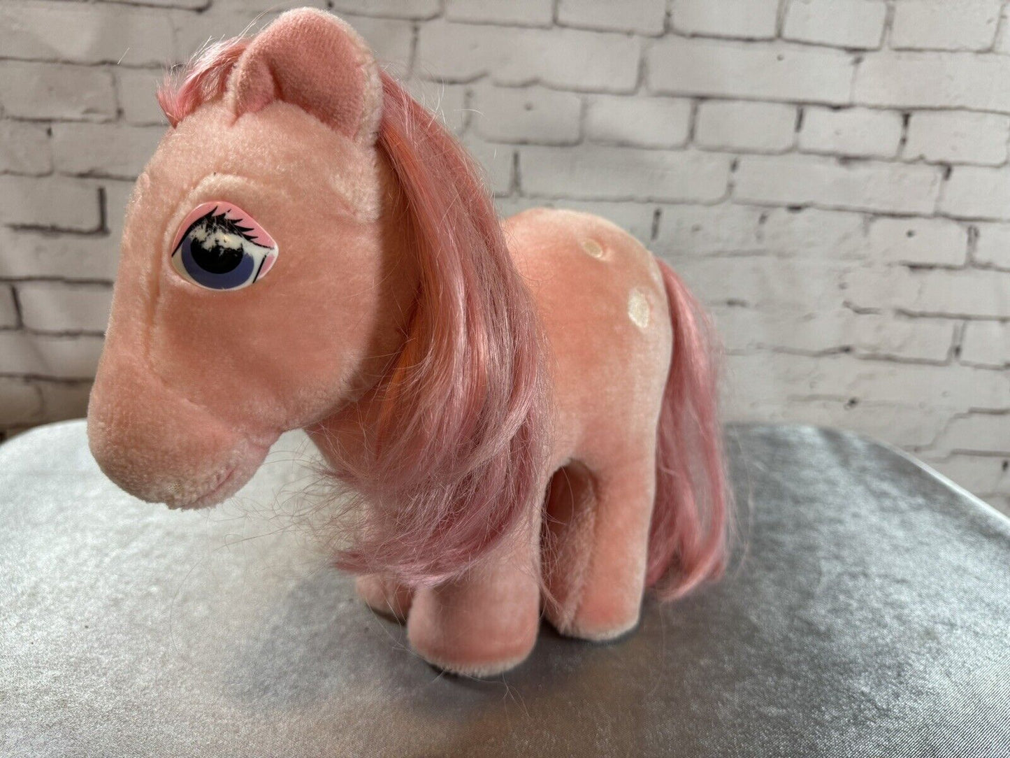 Vintage 1980s Hasbro Softies My Little Pony Cotton Candy Pink Stuffed Plush VCTY