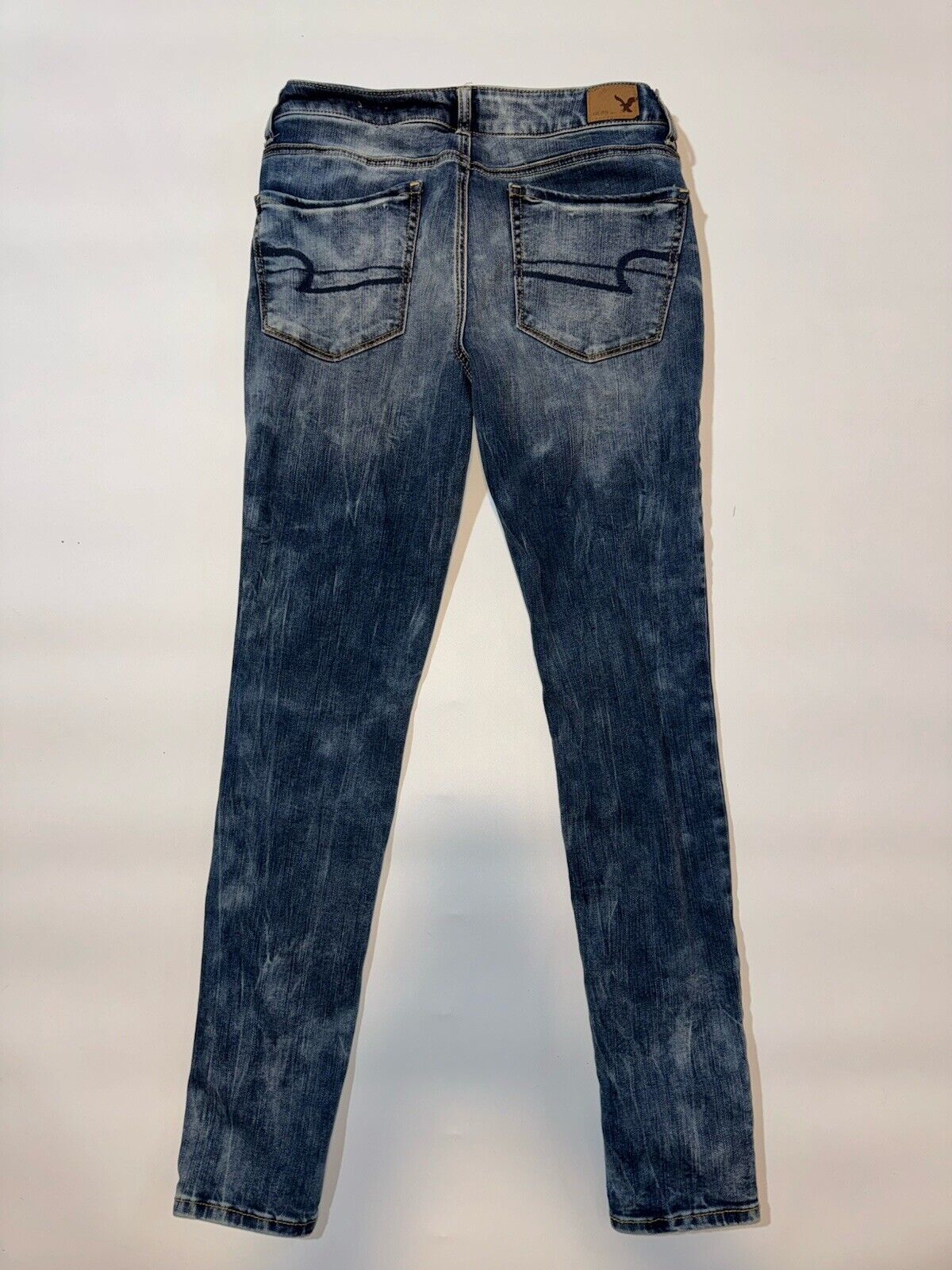 AMERICAN EAGLE Stretch Acid Wash Blue Denim Skinny Jeans Women's Size 6