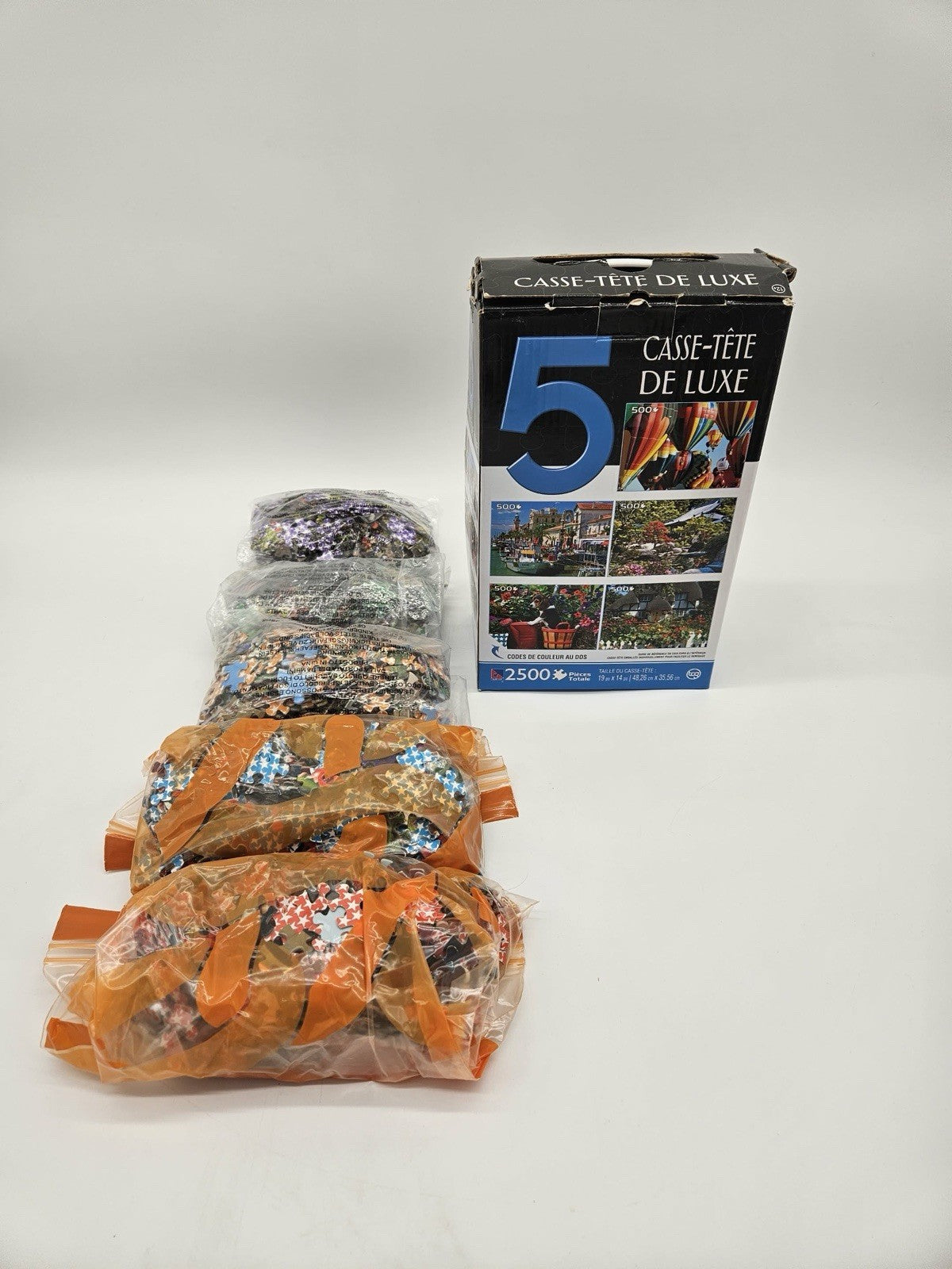 5 - 500 pc Deluxe Puzzles Steam Train Castle & more 2500 pcs Complete Cardinal