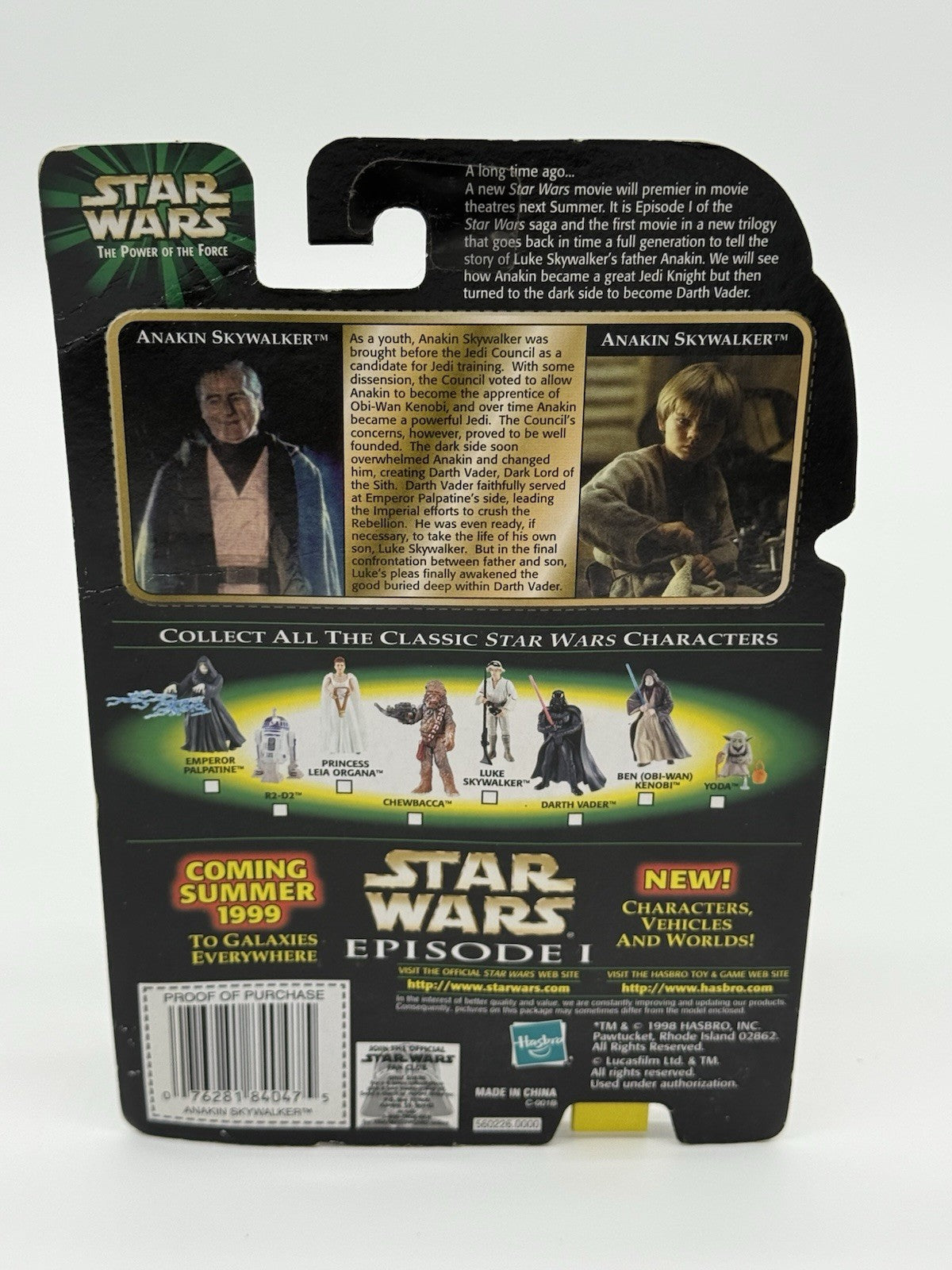 Star Wars ANAKIN SKYWALKER FlashBack Photo Power Of The Force Cloak ROTJ POTF