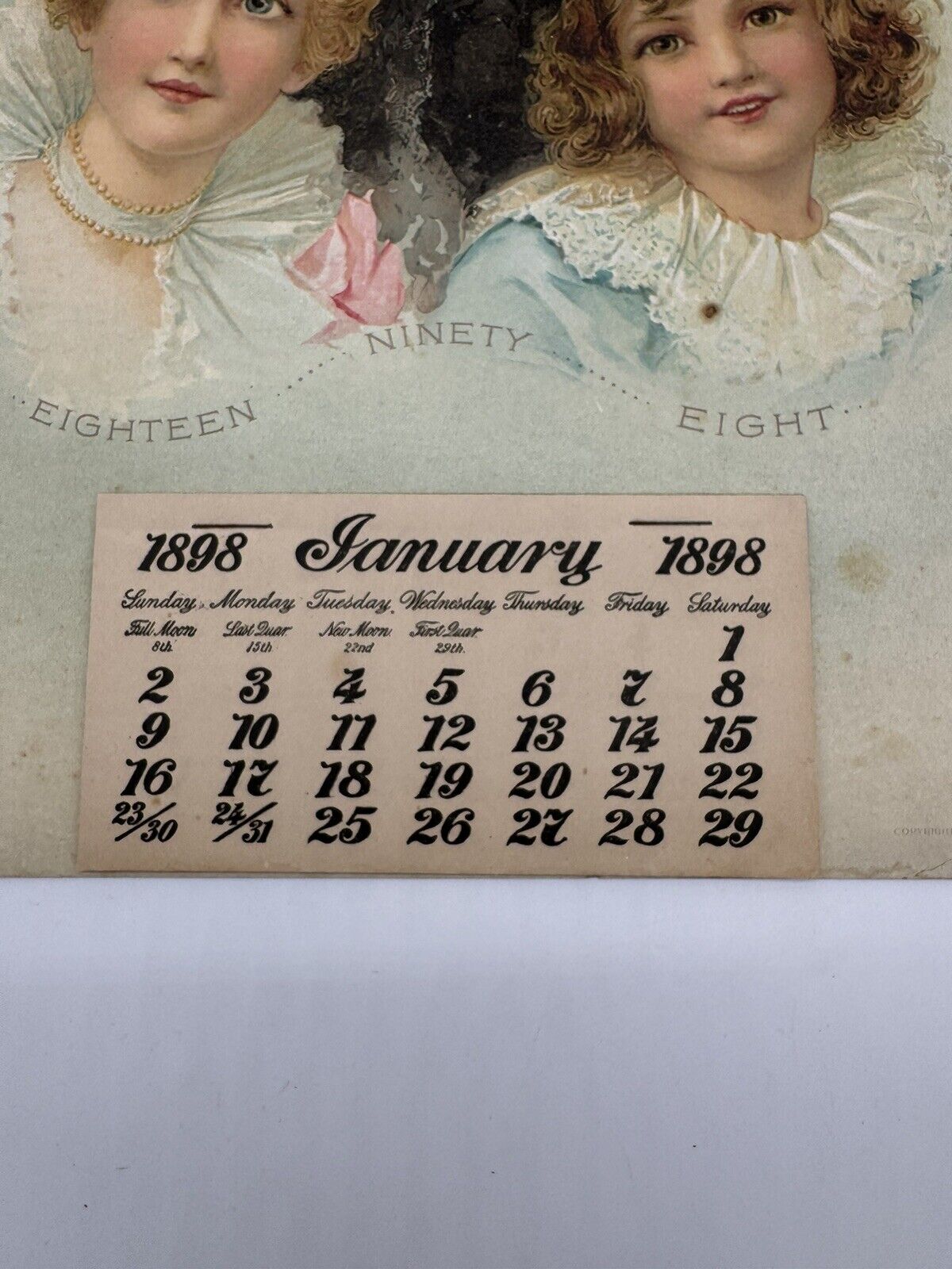 1887 Scotts Palister. Pussell & Co. Calendar Grandmother w/ Children advertising