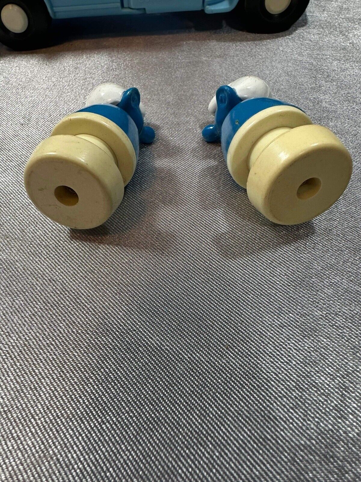 Vintage Smurf School Bus Toy Moving Parts Slide w/ 2 Figurines VTY 003