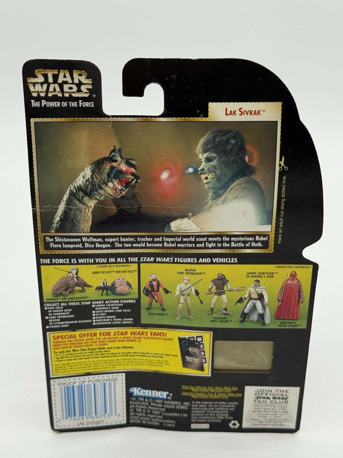 STAR WARS POWER OF THE FORCE LAK SIVRAK FREEZE FRAME Action Figure Kenner 1997